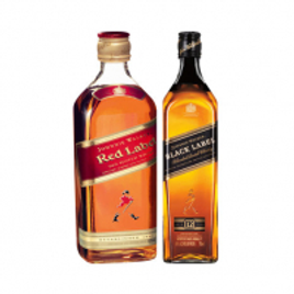 Imagem da oferta Whisky Johnnie Walker Red Label 1,75L + Whisky Black Label 750ml