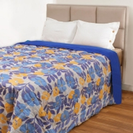 Imagem da oferta Cobertor Casal 220x190cm com Enchimento de Fibras Algodão - Azul Marinho