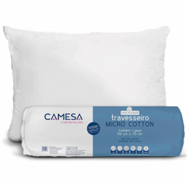 Imagem da oferta Travesseiro Camesa Micro Cotton em 100% Poliéster 50x70cm - Branco