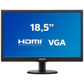 Imagem da oferta Monitor LED 18,5" Widescreen Philips 193V5LHSB2 HD Preto HDMI