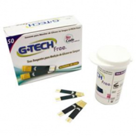 Imagem da oferta Tiras Reagentes G-Tech Free 1 p/ Teste de Glicemia - 50 Unidades