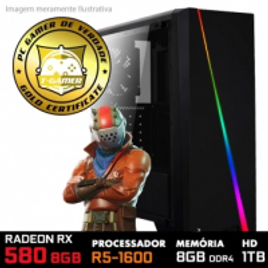 Imagem da oferta Pc / Computador Gamer AMD Power Ryzen 5 1600 3.2GHz Radeon Rx 580 8Gb Memória DDR4 8Gb Hd 1Tb