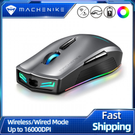 Imagem da oferta Mouse Gamer Machenike M720 RGB 16.000 DPI 1.000Mah Wireless/USB-C 2.4G 125 Gramas
