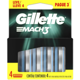 Imagem da oferta Carga Para Aparelho De Barbear Gillette Mach3 Regular Leve 4 Pague 3