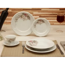 Imagem da oferta Aparelho de Jantar Chá 30 Peças Schmidt - Porcelana Redondo Colorido Floral