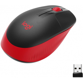 Imagem da oferta Mouse sem fio Logitech M190 com Design Ambidestro de Tamanho Padrão Conexão USB e Pilha Inclusa - Vermelho