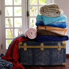 Imagem da oferta Cobertor Solteiro Flannel Colors com Borda em Percal - Casa & Conforto