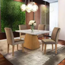 Imagem da oferta Conjunto Sala de Jantar com 4 Cadeiras Isabela Siena Móveis