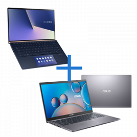 Imagem da oferta Notebook Asus Zenbook i7-10510U 8GB SSD 256GB Intel UHD Graphics UX434FAC-A6340T + Asus i5-1035G1 8GB SSD 512GB Intel HD graphics 620 X515JA-EJ1045T