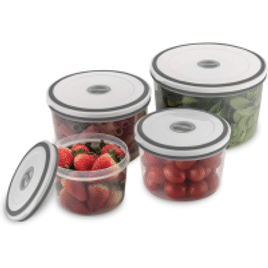 Imagem da oferta Kit Potes de Plástico Electrolux Hermético Redondo - 4 unidades