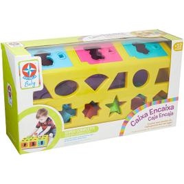 Brinquedo Educativo Caixa-Encaixa a Partir de 1 Ano - Multicor