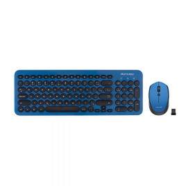 Imagem da oferta Teclado E Mouse Sem Fio 2.4 Ghz Multimídia Teclas Redondas Preto E Azul Usb - TC233