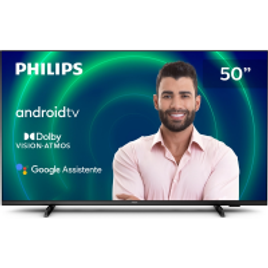 Imagem da oferta Smart TV Philips Android 50" 4K  Google Assistant Comando de Voz - 50pug7406/78