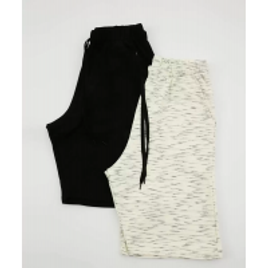 Kit 2 Bermudas Masculina Ody Malhas Moletinho Amarração - Tamanho P