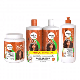 Imagem da oferta Kit SOS Cachos Coco Familia com Creme e Ativador Litrão Salon Line