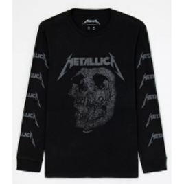 Imagem da oferta Camiseta Lisa Estampa Banda Metallica Preto