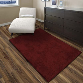 Tapete Peludo Felpudo Para Sala e Quarto Cronos - Vermelho 100x140