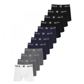 Kit com 12 Cuecas Boxer Microfibra Polo Wear