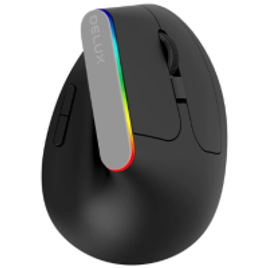 Imagem da oferta Mouse Vertical Gamer Delux M618DB Sem Fio 6 Botões RGB 4000DPI