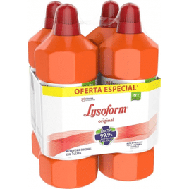 Imagem da oferta Lysoform Original Desinfetante Líquido Limpeza Pesada e Eficiente 4 unidades de 1l