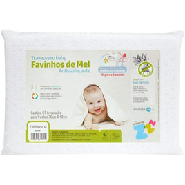 Imagem da oferta Travesseiro Favinhos Baby Antissufocante Lavável Revestimento 30x40cm - Fibrasca
