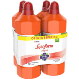 Imagem da oferta 4 Unidades Desinfetante Líquido Lysoform Original 1L