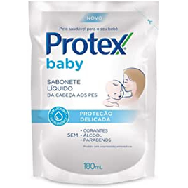 Refil Sabonete Líquido Infantil para Bebês Protex Baby Delicate Care 180ml- 3 Unidades