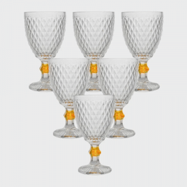 Imagem da oferta Conjunto de 6 Taças em Vidro Transparente Bico de Abacaxi 300ml - Casambiente