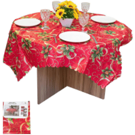 Imagem da oferta Toalha de Mesa de Natal Vermelha Flores 1,40x1,40m