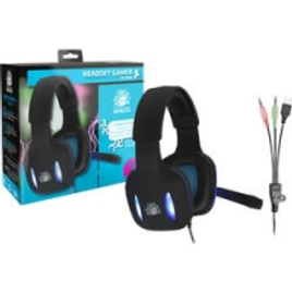 Imagem da oferta Headset Gamer Preto com Luz de Led Azul NM-2190 - Nemesis