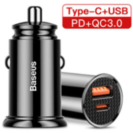 Imagem da oferta Carregador Rápido para Carro Baseus USB 4.0 QC Tipo C 30w