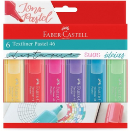 Imagem da oferta Marca Texto Tons Pastel MT/15466 Textliner Pastel 46 com 6 Cores - Faber-Castell