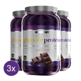Imagem da oferta Kit 3x Whey Protein com Colágeno Glamour 900g - Chocolate