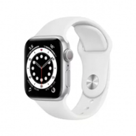Imagem da oferta Apple Watch Series 6 (Gps) 40mm Caixa Prateada de Alumínio com Pulseira Esportiva Branca