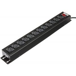 Filtro De Linha Force Line 1,5 Metros Bivolt 12 Tomadas Regua Extensora Rack Padrao - 0091000001 - Preto