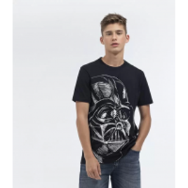 Imagem da oferta Camiseta Estampa Star Wars Darth Vader Brilha no Escuro Preto - Tam PP