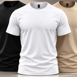 Por R$ 45,00: 3 Camisetas Básicas Premium Daily