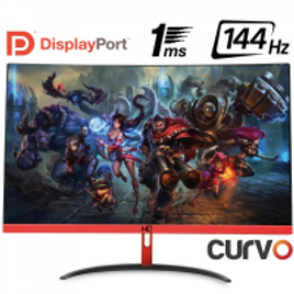 Imagem da oferta Monitor Gamer HQ Curvo 24 Pol, Full HD, 144Hz, 1ms, Freesync, HDMI, Display Port