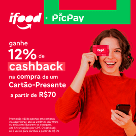 Imagem da oferta Ganhe 12% de Cashback na Compra do Seu Ifood Card no App Picpay