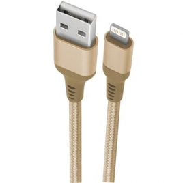 Imagem da oferta Cabo Lightning para iPhone MFI 1m Geonav Essential Nylon Trançado Dourado - ESLIGO
