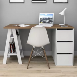 Mesa Escrivaninha Self 3 Gavetas Castanho/branco - Appunto