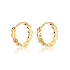 Brinco de Argolinha com Design de Bolinhas Folheado em Ouro 18k - Francisca Joias