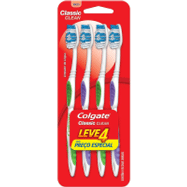 Imagem da oferta Colgate Escova De Dente Classic Clean Macia 4 Unidades | Cores Sortidas