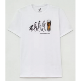 Imagem da oferta Camiseta Comfort Fit Estampa Evolução da Cerveja Branco