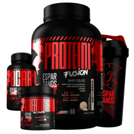 Imagem da oferta Kit Fusion Whey Protein Isolado 900g + Bcaa 60 Caps + Creatina 100g + Coqueteleira 600ml