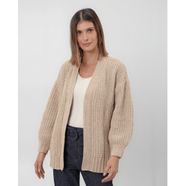 Imagem da oferta Cardigan feminino de tricot amplo aberto - Bege | AK by