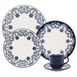 Imagem da oferta Aparelho De Jantar 30 Peças Floreal Energy Branco E Azul Oxford