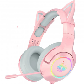 Headset Gamer Onikuma Cat Ear Rosa