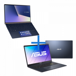Imagem da oferta Notebook ASUS Zenbook UX434FAC-A6340T Azul Escuro + Notebook ASUS E510MA-BR295R Preto