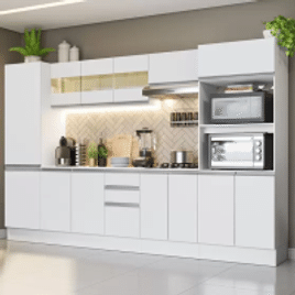 Imagem da oferta Armário de Cozinha Completa 100% MDF 300 cm Frentes Branco Smart Madesa 01